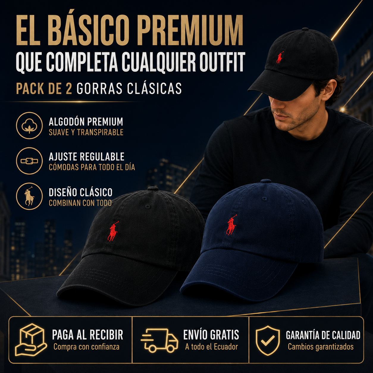PACK 2 GORRAS POLO